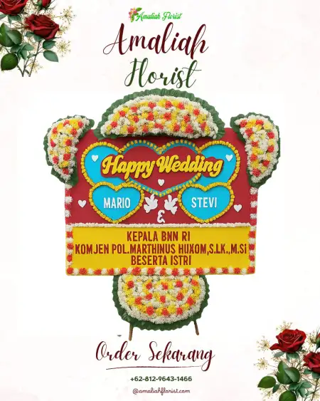 Papan Bunga Pernikahan Sawo Jajar